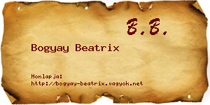 Bogyay Beatrix névjegykártya
