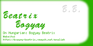 beatrix bogyay business card